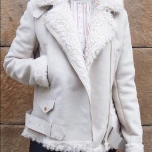 Zara Shearling Aviator Jacket - Picture 4 of 12